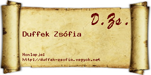 Duffek Zsófia névjegykártya