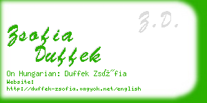 zsofia duffek business card